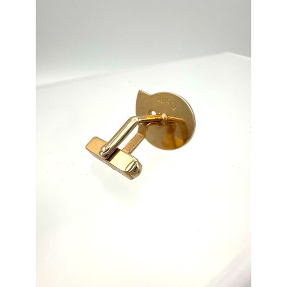 Vintage Swank Gold Tone Abstract Mod Single Cufflink – Mid Century Modern - Picture 6 of 7